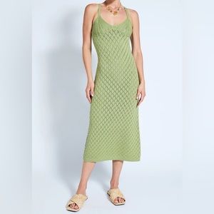 SOLD***Devon Windsor Sage Green Atlas Dress Medium